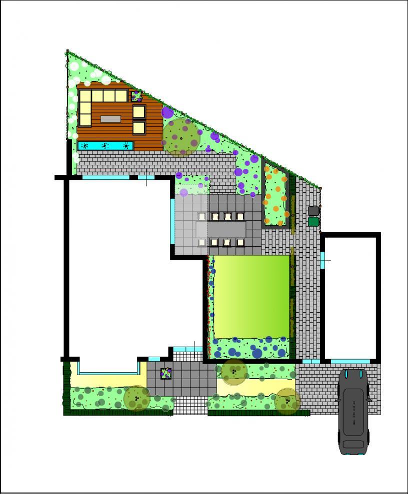 Voorbeeld tuinontwerp kavel 13 t Blazoen te Best